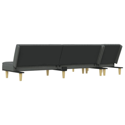 vidaXL Schlafsofa in L-Form Dunkelgrau 255x140x70 cm Stoff
