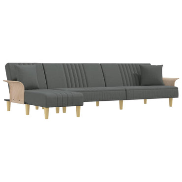 vidaXL Schlafsofa in L-Form Dunkelgrau 279x140x70 cm Stoff