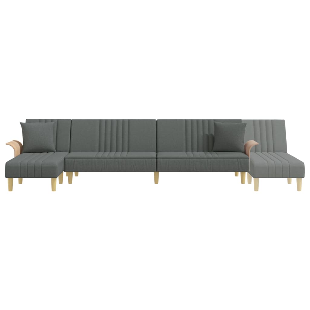 vidaXL Schlafsofa in L-Form Dunkelgrau 279x140x70 cm Stoff