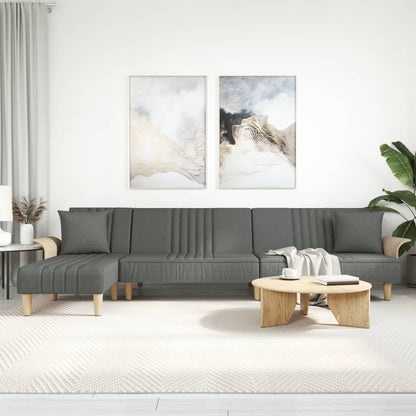 vidaXL Schlafsofa in L-Form Dunkelgrau 279x140x70 cm Stoff