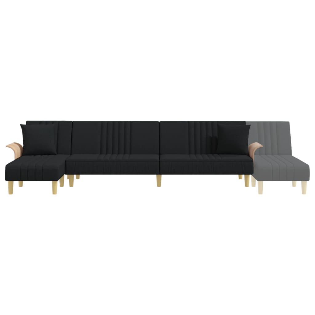 vidaXL Schlafsofa in L-Form Schwarz 279x140x70 cm Stoff