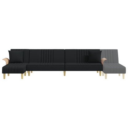 vidaXL Schlafsofa in L-Form Schwarz 279x140x70 cm Stoff
