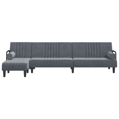 vidaXL Schlafsofa in L-Form Dunkelgrau 260x140x70 cm Samt