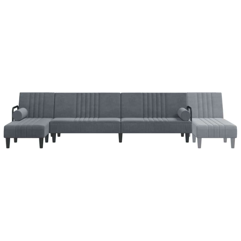 vidaXL Schlafsofa in L-Form Dunkelgrau 260x140x70 cm Samt