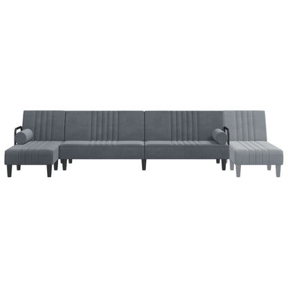 vidaXL Schlafsofa in L-Form Dunkelgrau 260x140x70 cm Samt