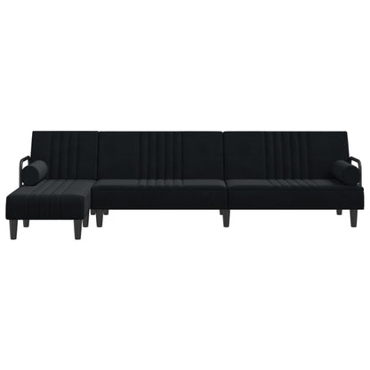 vidaXL Schlafsofa in L-Form Schwarz 260x140x70 cm Samt