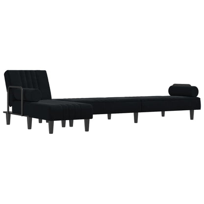 vidaXL Schlafsofa in L-Form Schwarz 260x140x70 cm Samt