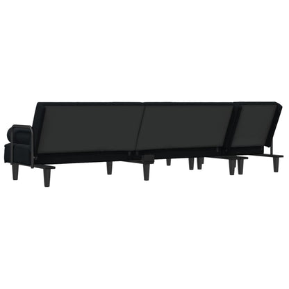 vidaXL Schlafsofa in L-Form Schwarz 260x140x70 cm Samt