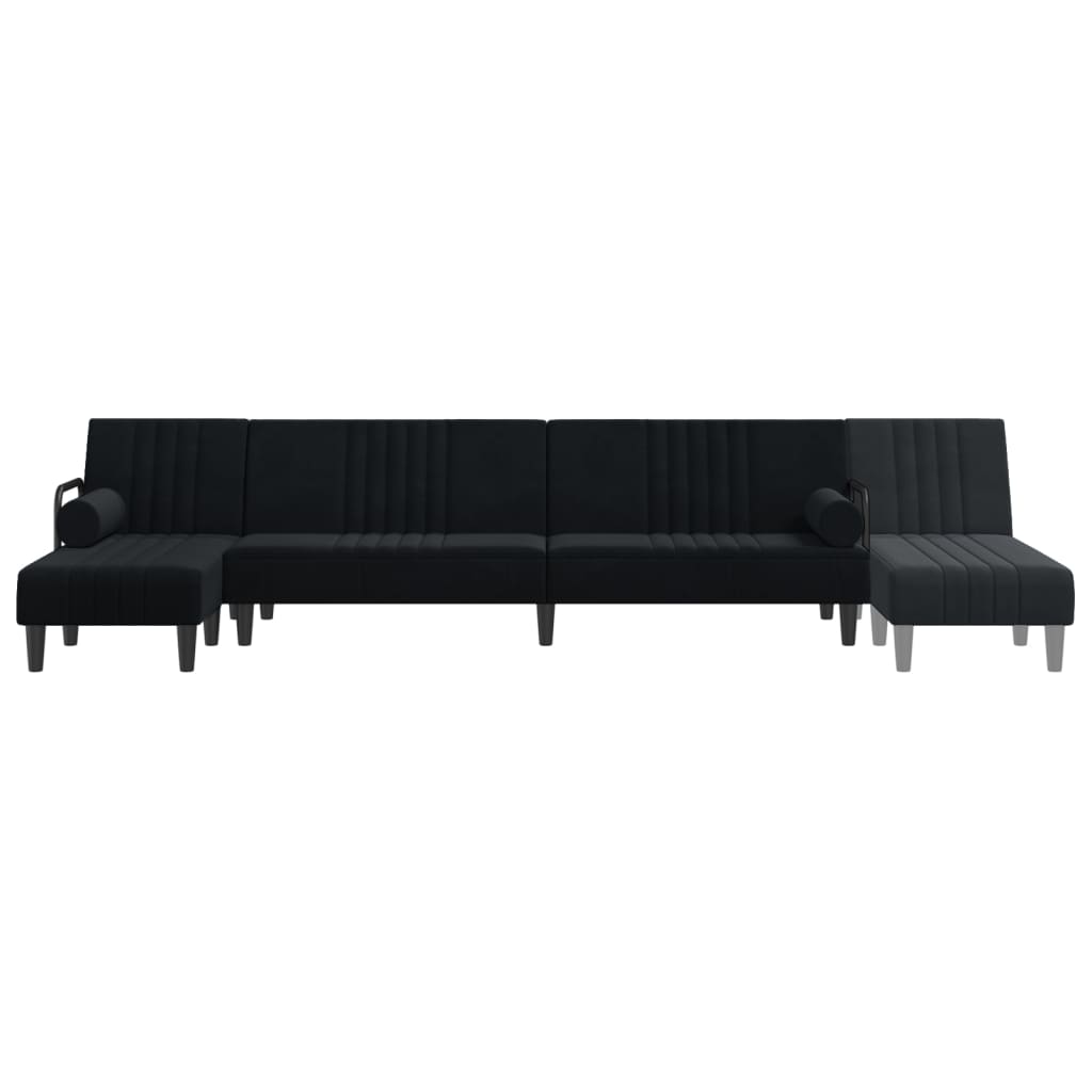 vidaXL Schlafsofa in L-Form Schwarz 260x140x70 cm Samt