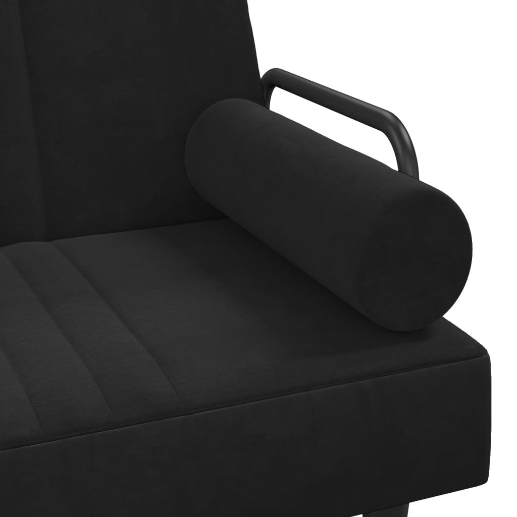 vidaXL Schlafsofa in L-Form Schwarz 260x140x70 cm Samt