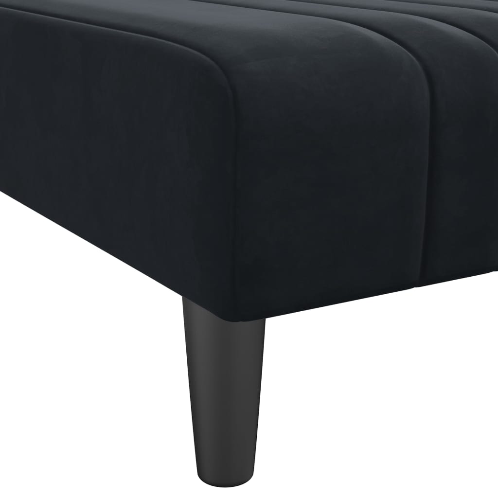 vidaXL Schlafsofa in L-Form Schwarz 260x140x70 cm Samt