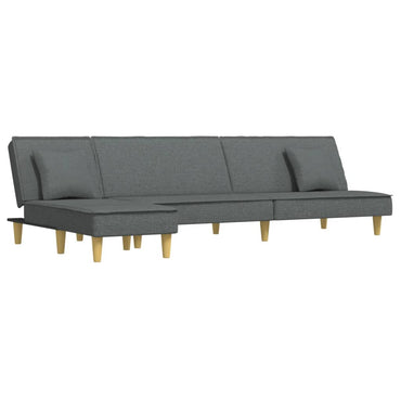 vidaXL Schlafsofa in L-Form Dunkelgrau 255x140x70 cm Stoff