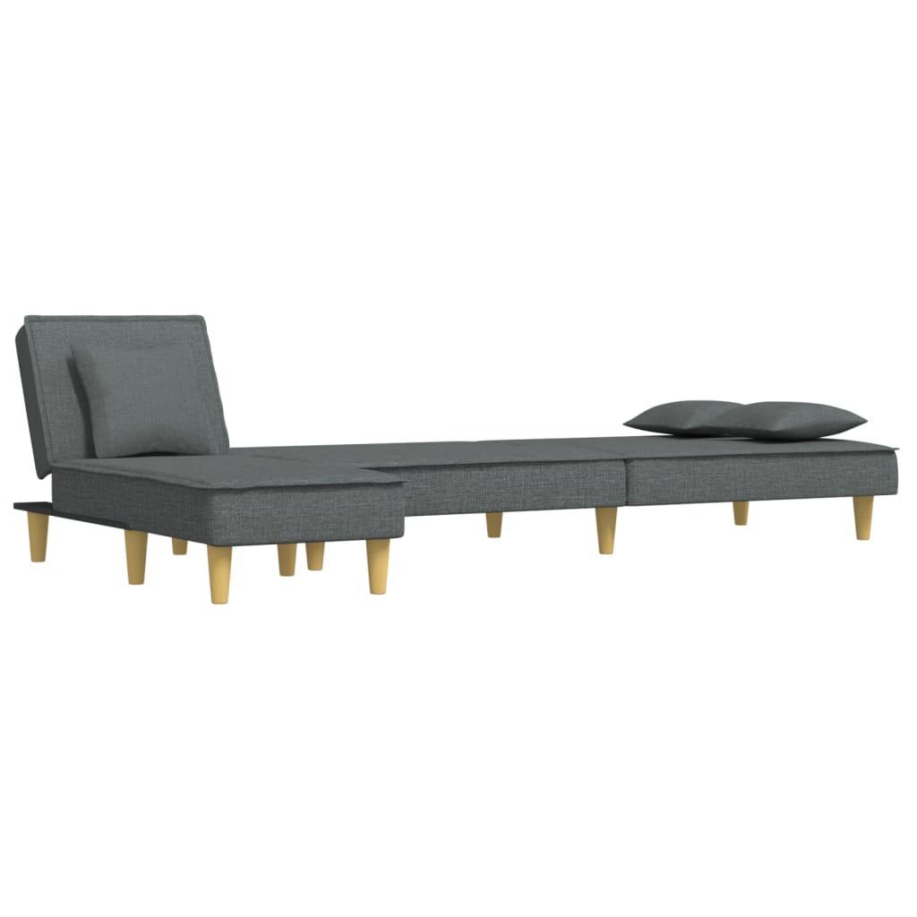 vidaXL Schlafsofa in L-Form Dunkelgrau 255x140x70 cm Stoff
