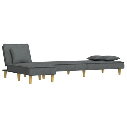 vidaXL Schlafsofa in L-Form Dunkelgrau 255x140x70 cm Stoff