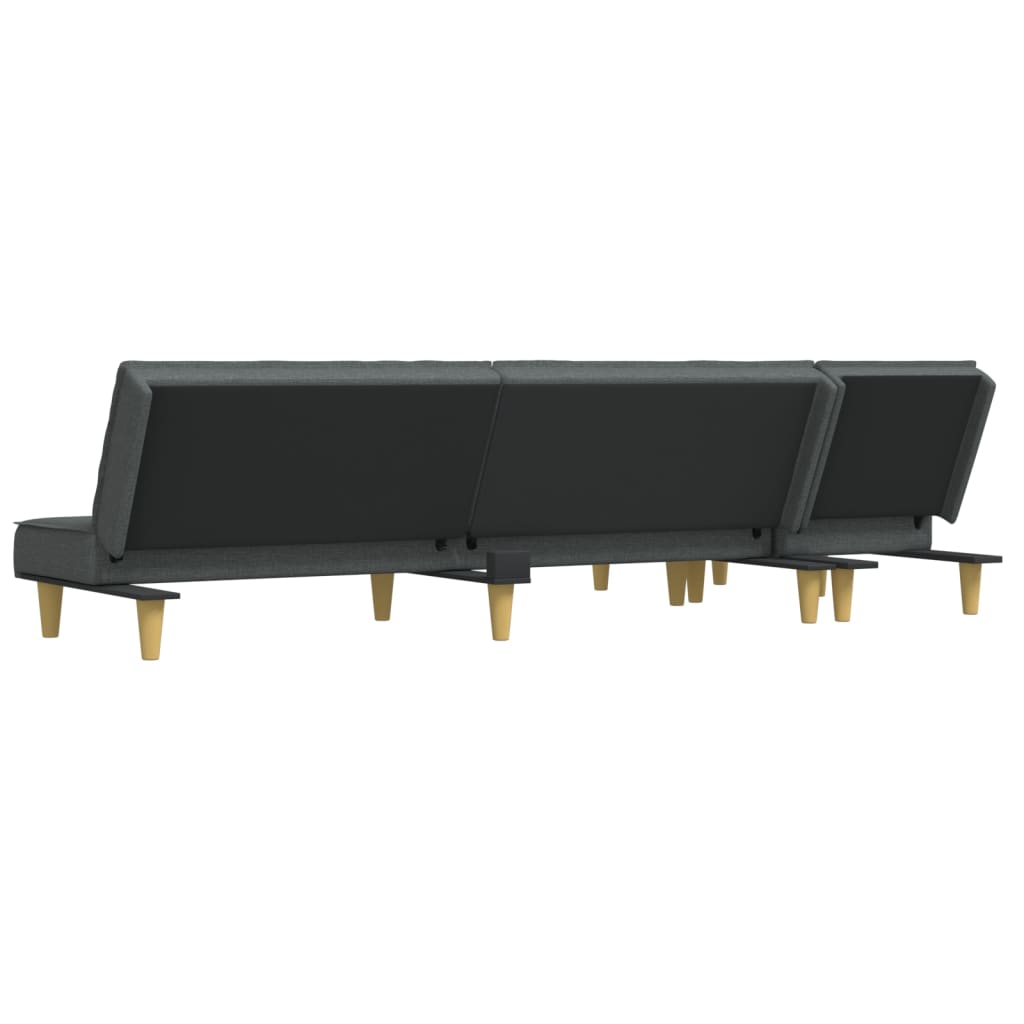 vidaXL Schlafsofa in L-Form Dunkelgrau 255x140x70 cm Stoff