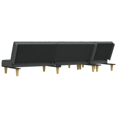 vidaXL Schlafsofa in L-Form Dunkelgrau 255x140x70 cm Stoff