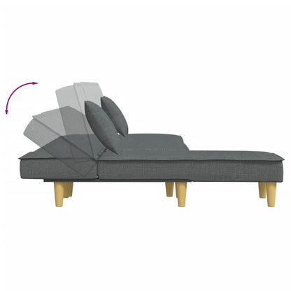 vidaXL Schlafsofa in L-Form Dunkelgrau 255x140x70 cm Stoff