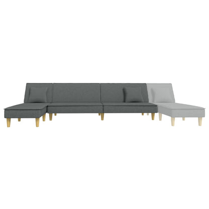 vidaXL Schlafsofa in L-Form Dunkelgrau 255x140x70 cm Stoff