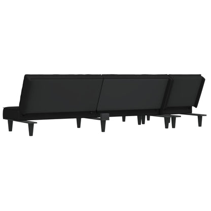 vidaXL Schlafsofa in L-Form Schwarz 255x140x70 cm Samt