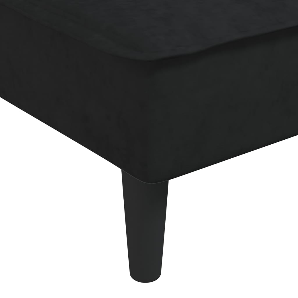 vidaXL Schlafsofa in L-Form Schwarz 255x140x70 cm Samt