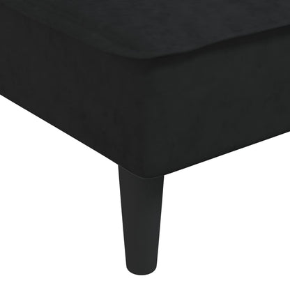 vidaXL Schlafsofa in L-Form Schwarz 255x140x70 cm Samt
