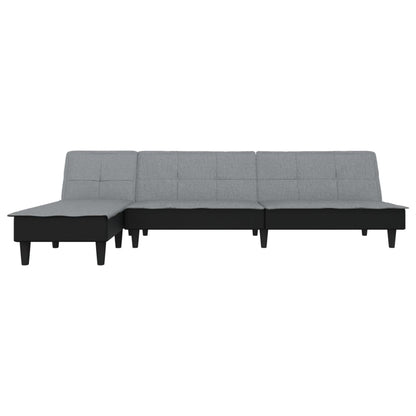 vidaXL Schlafsofa in L-Form Hellgrau 255x140x70 cm Stoff