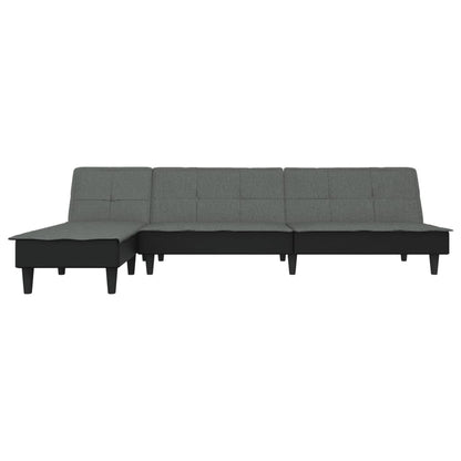 vidaXL Schlafsofa in L-Form Dunkelgrau 255x140x70 cm Stoff