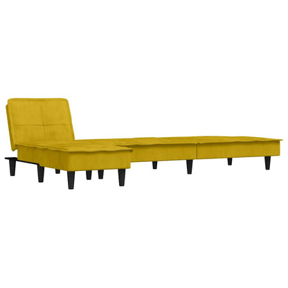 vidaXL Schlafsofa in L-Form Gelb 255x140x70 cm Samt