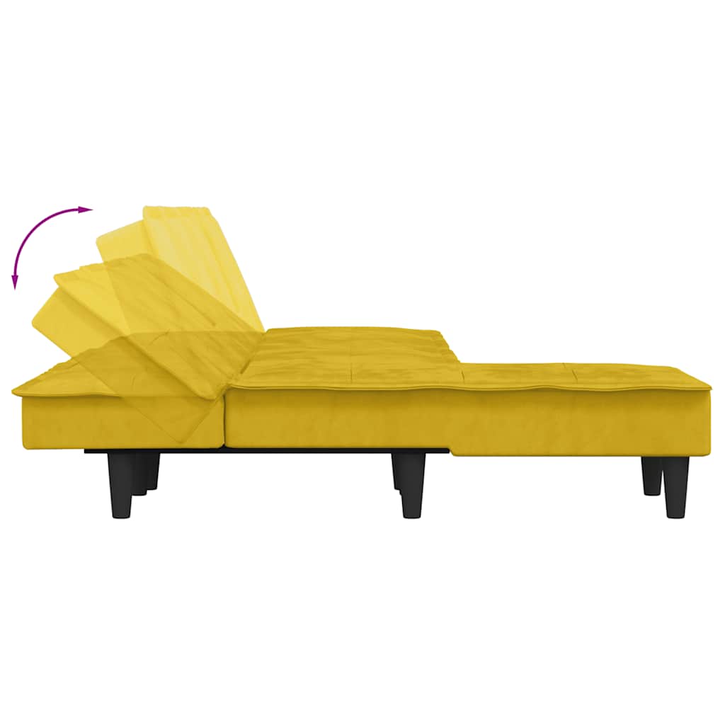 vidaXL Schlafsofa in L-Form Gelb 255x140x70 cm Samt