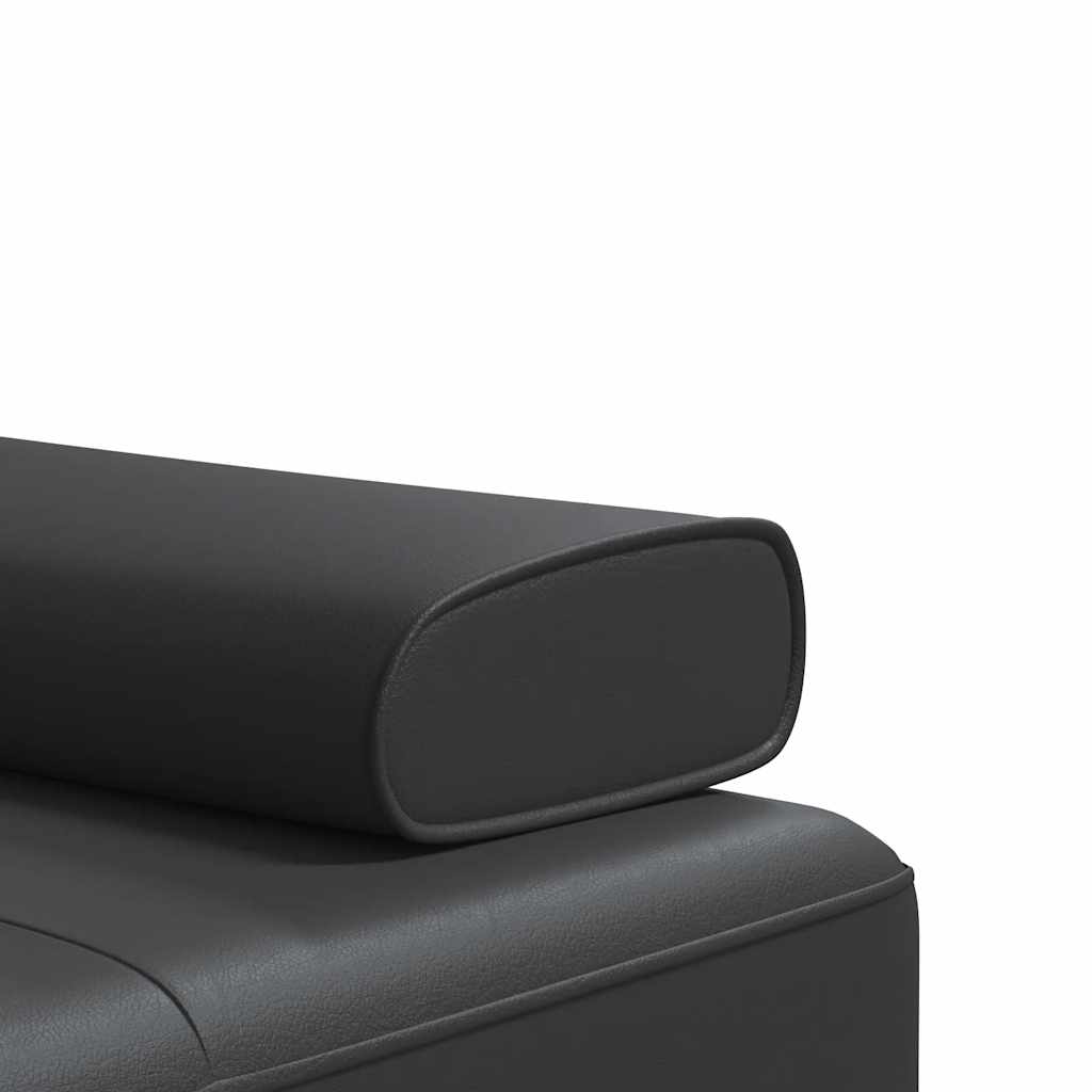 vidaXL Schlafsofa in L-Form Schwarz 255x140x70 cm Kunstleder