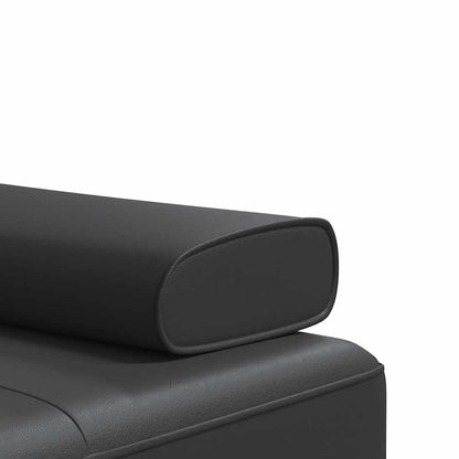 vidaXL Schlafsofa in L-Form Schwarz 255x140x70 cm Kunstleder