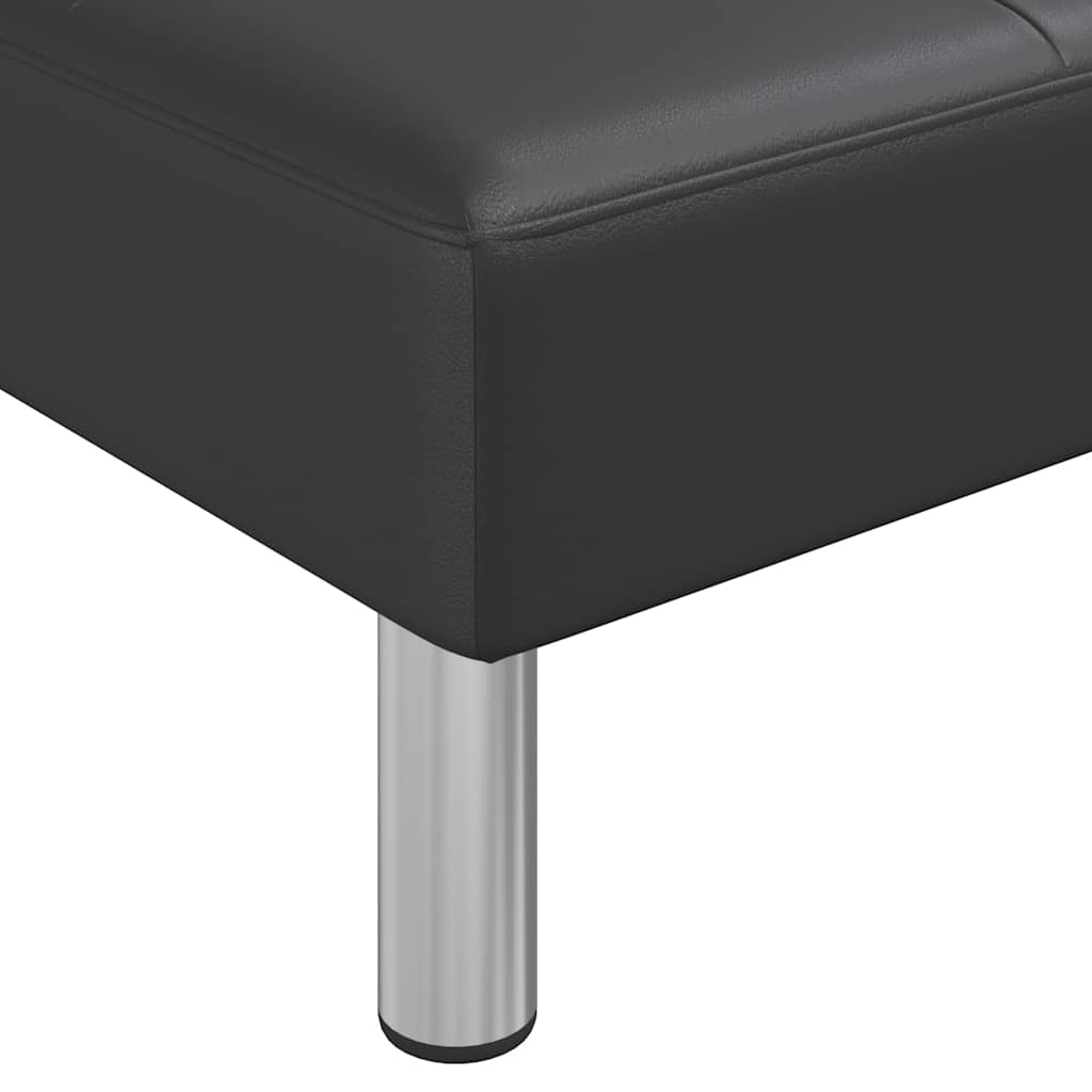 vidaXL Schlafsofa in L-Form Schwarz 255x140x70 cm Kunstleder