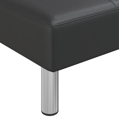 vidaXL Schlafsofa in L-Form Schwarz 255x140x70 cm Kunstleder
