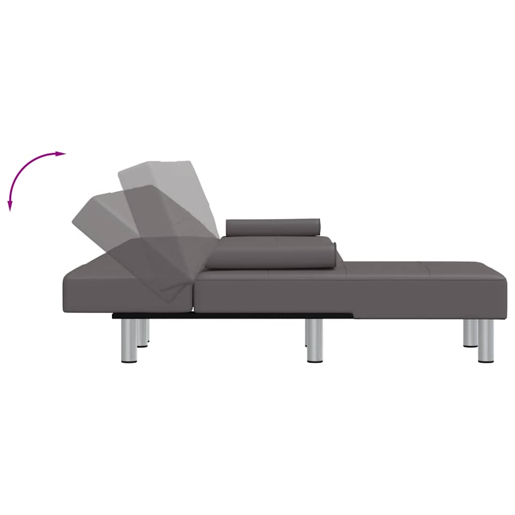 vidaXL Schlafsofa in L-Form Grau 255x140x70 cm Kunstleder