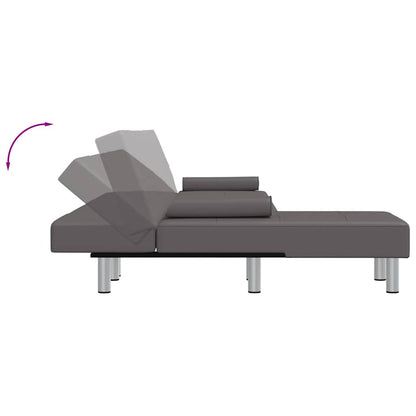 vidaXL Schlafsofa in L-Form Grau 255x140x70 cm Kunstleder