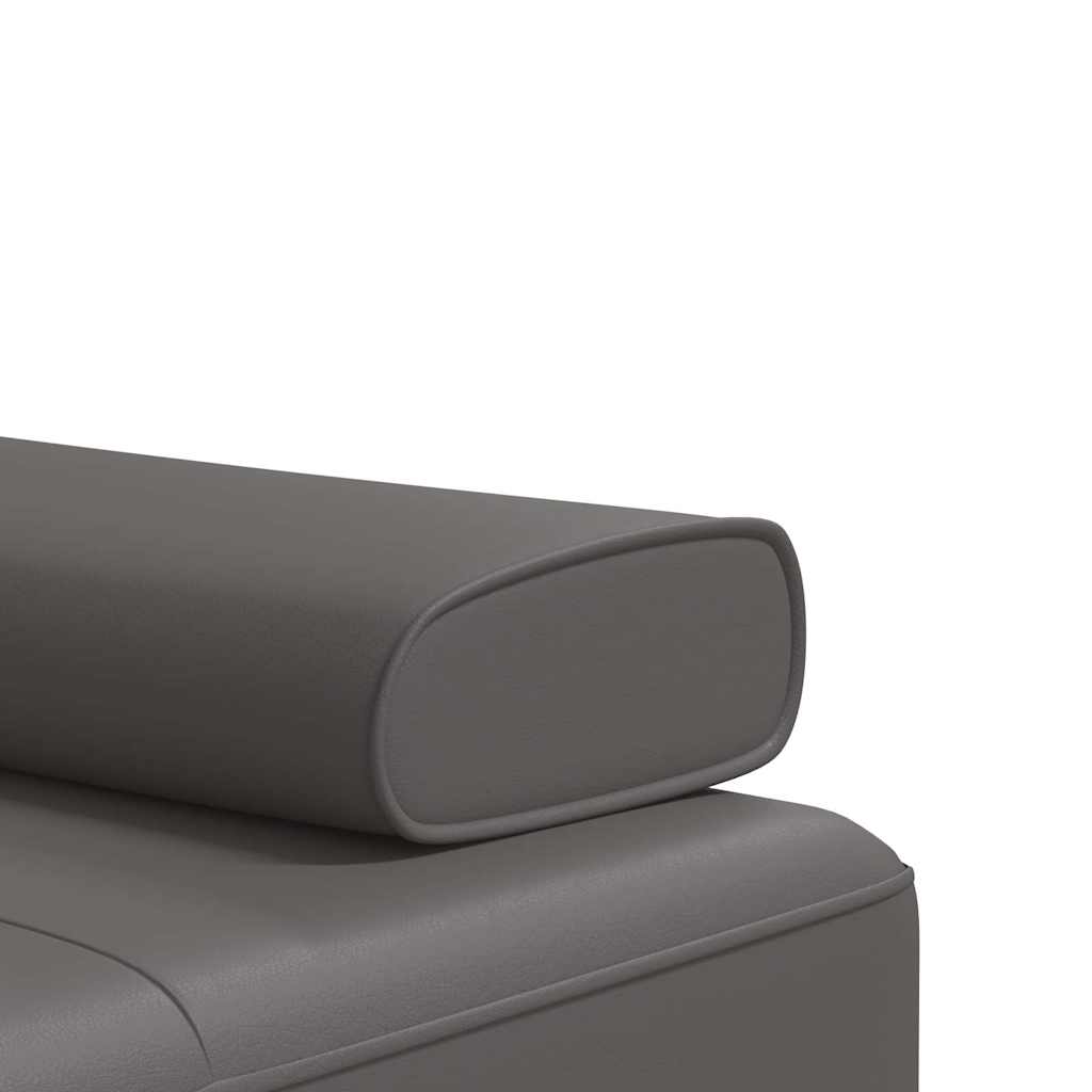 vidaXL Schlafsofa in L-Form Grau 255x140x70 cm Kunstleder