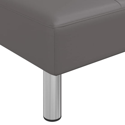 vidaXL Schlafsofa in L-Form Grau 255x140x70 cm Kunstleder