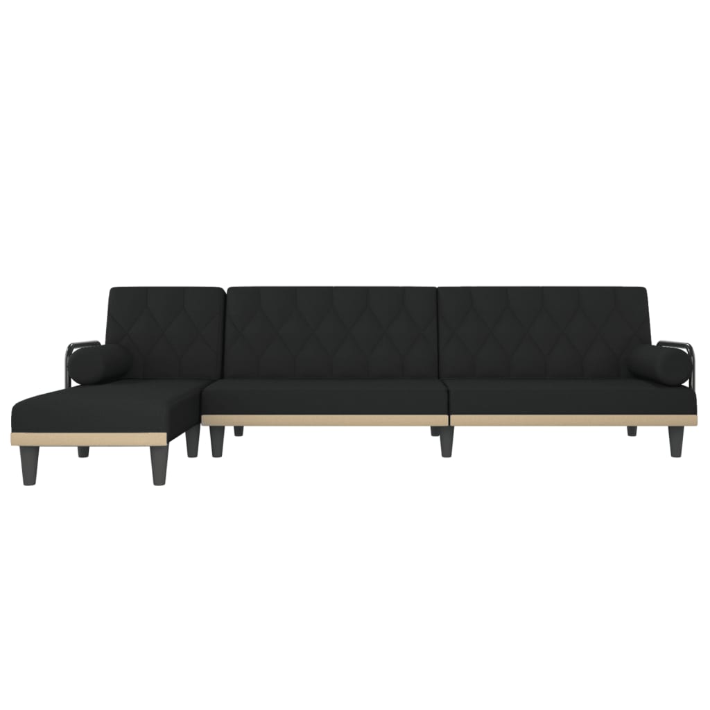 vidaXL Schlafsofa in L-Form Schwarz 260x140x70 cm Stoff