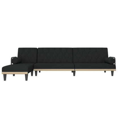 vidaXL Schlafsofa in L-Form Schwarz 260x140x70 cm Stoff