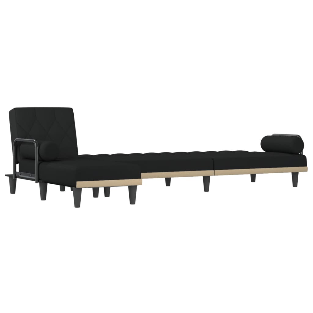 vidaXL Schlafsofa in L-Form Schwarz 260x140x70 cm Stoff