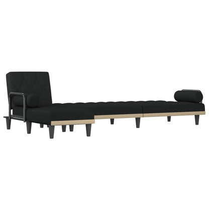 vidaXL Schlafsofa in L-Form Schwarz 260x140x70 cm Stoff