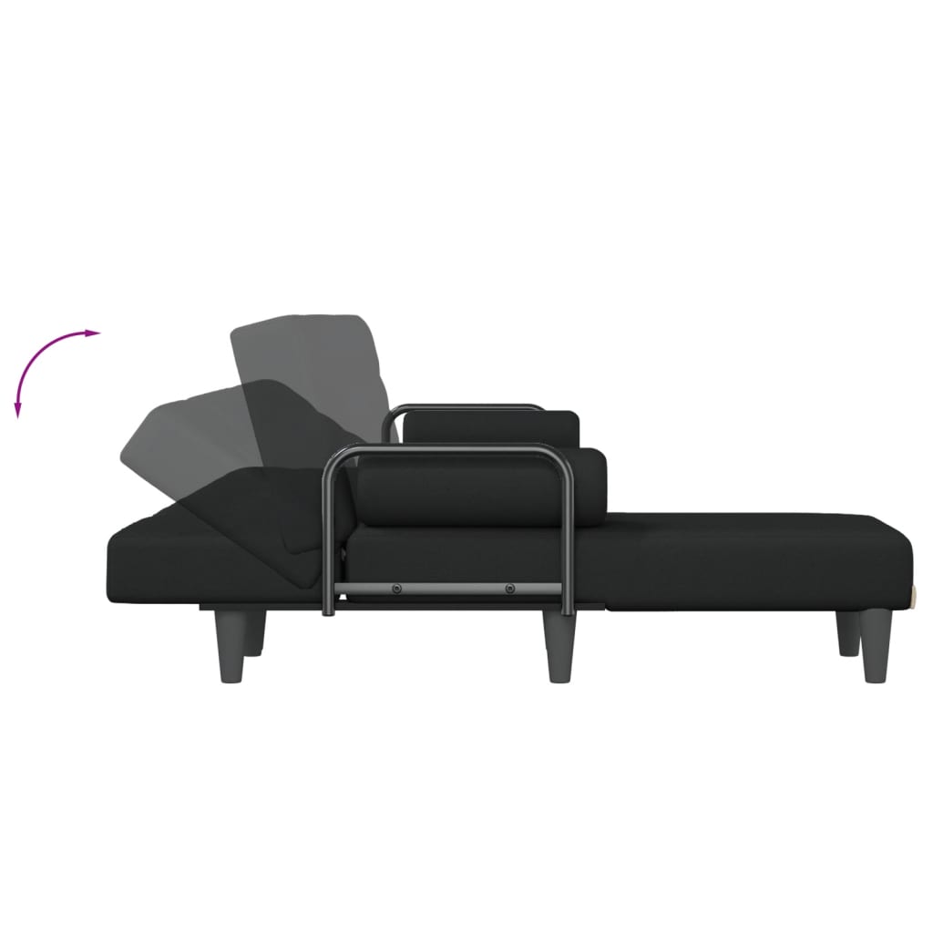 vidaXL Schlafsofa in L-Form Schwarz 260x140x70 cm Stoff