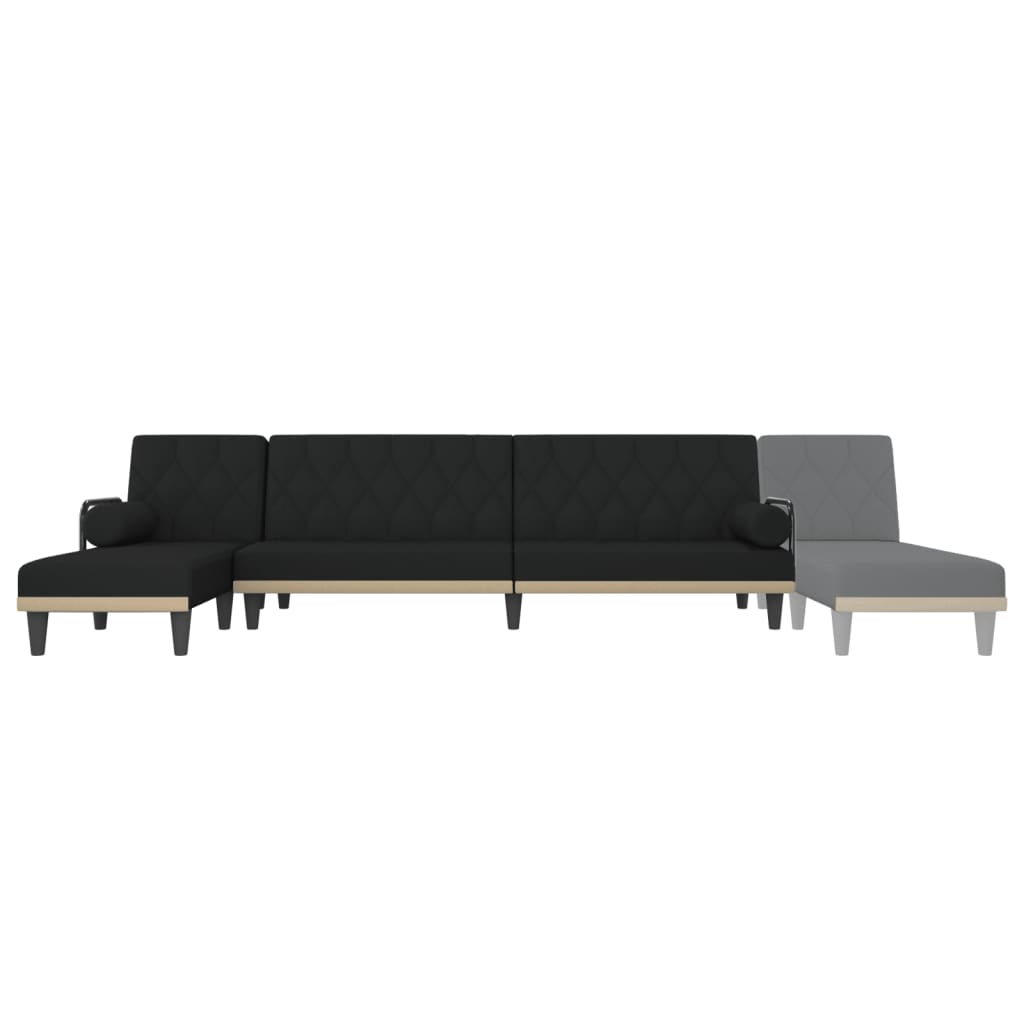 vidaXL Schlafsofa in L-Form Schwarz 260x140x70 cm Stoff