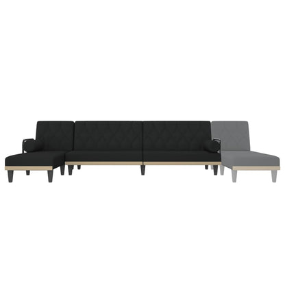 vidaXL Schlafsofa in L-Form Schwarz 260x140x70 cm Stoff
