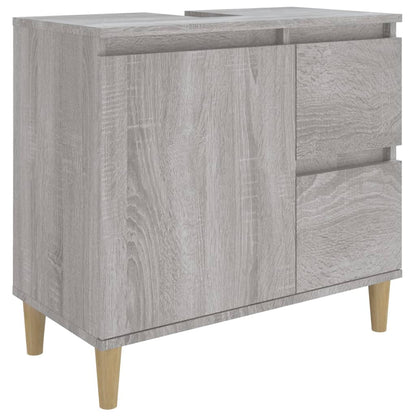 vidaXL Ensemble de meubles de salle de bain 3 pcs Gris Aggloméré Sonoma
