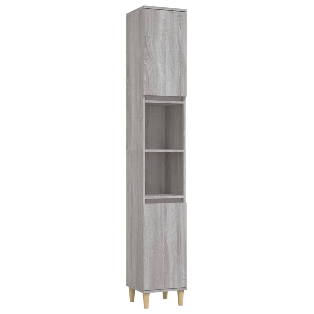 vidaXL Ensemble de meubles de salle de bain 3 pcs Gris Aggloméré Sonoma