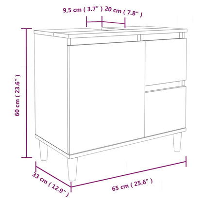 vidaXL Ensemble de meubles de salle de bain 3 pcs Gris Aggloméré Sonoma