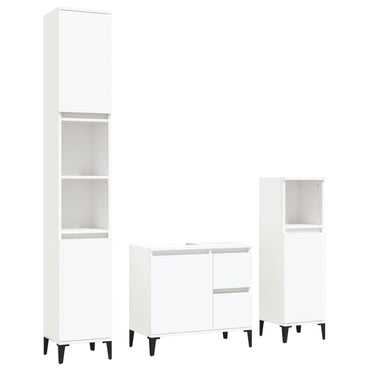 vidaXL Ensemble de meubles de salle de bain 3 pcs Blanc Matériau à base de bois