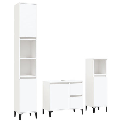 vidaXL Ensemble de meubles de salle de bain 3 pcs Blanc Matériau à base de bois