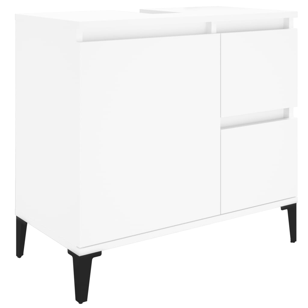 vidaXL Ensemble de meubles de salle de bain 3 pcs Blanc Matériau à base de bois